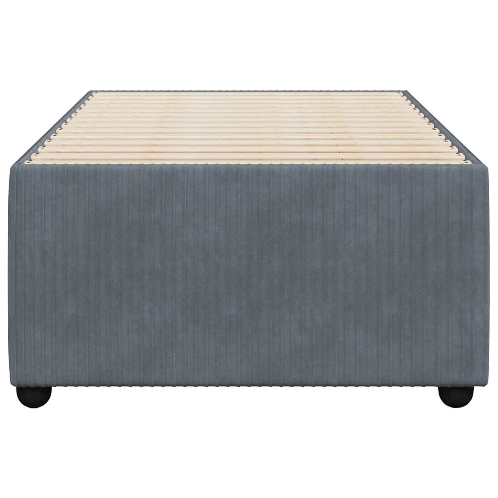 Sengeramme uden madras Mørkegrå 80x200 cm Fløjl