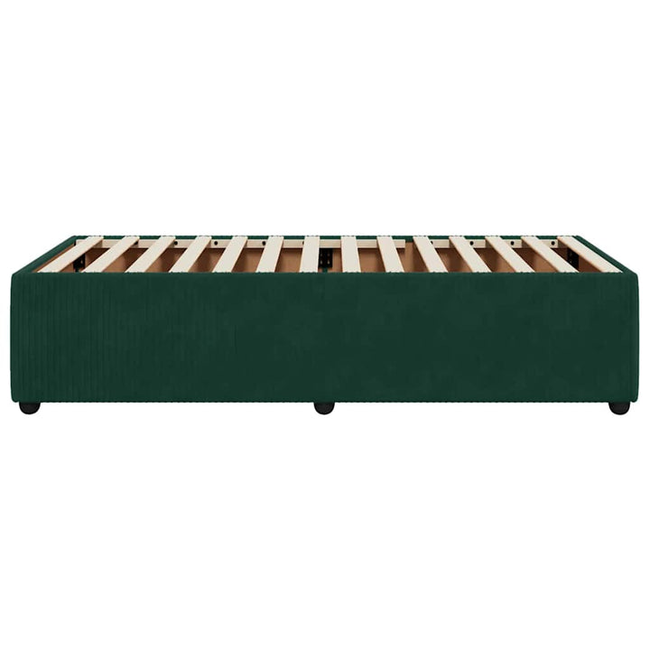 Sengeramme uden madras Mørkegrøn 90x190 cm Fløjl