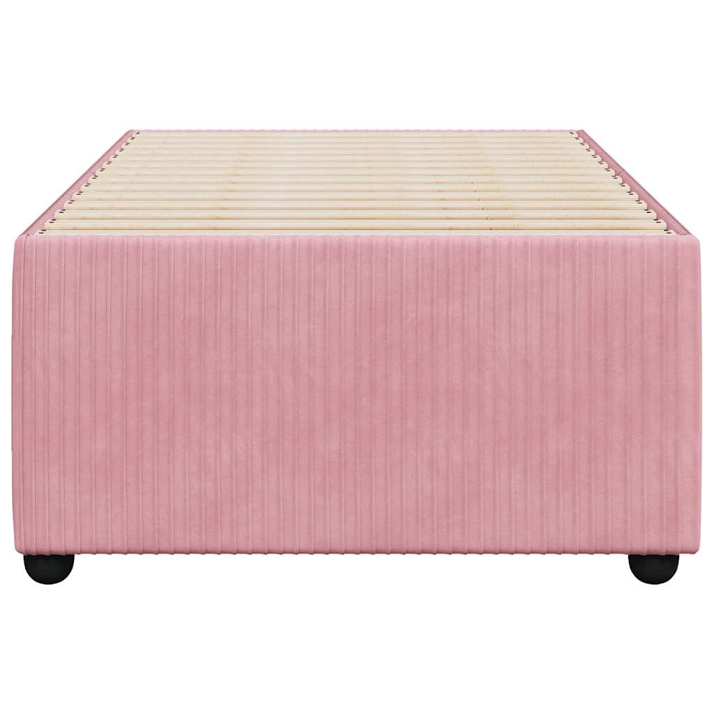 sengeramme 90x190 cm fløjl pink