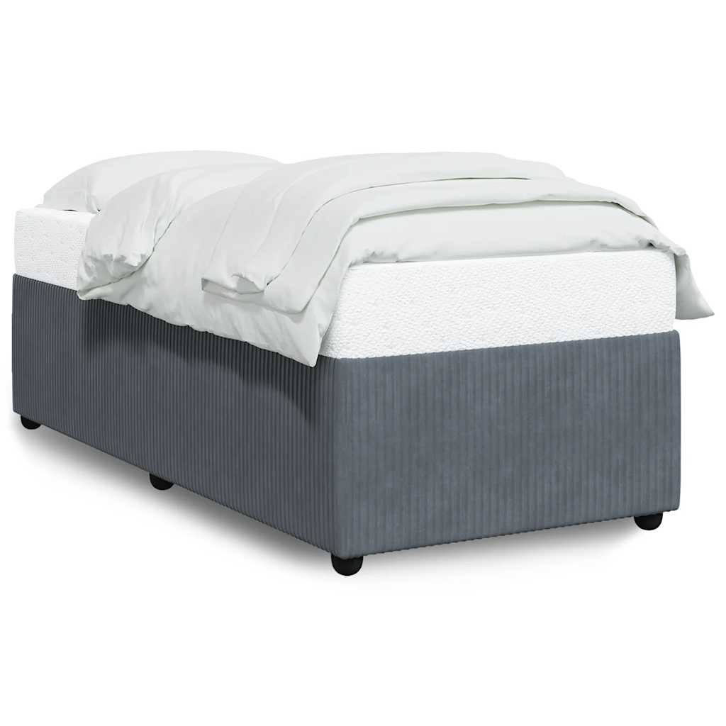 Sengeramme uden madras Mørkegrå 90x200 cm Fløjl