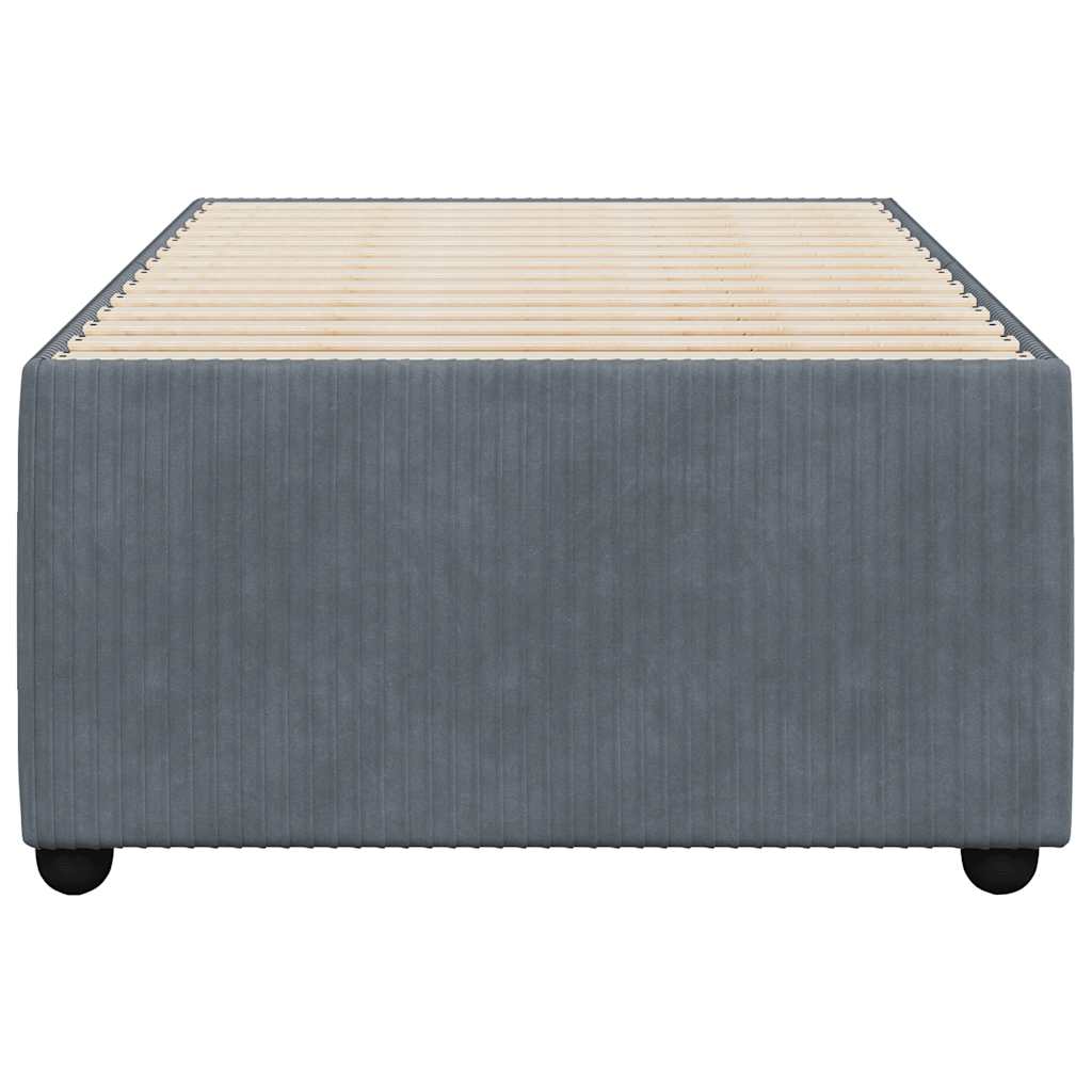 Sengeramme uden madras Mørkegrå 90x200 cm Fløjl