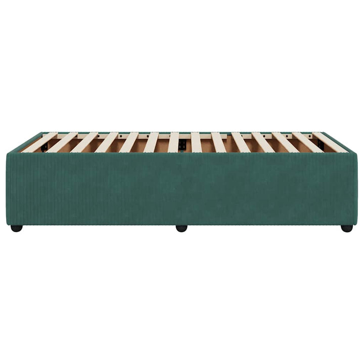 Sengeramme uden madras Mørkegrøn 100x200 cm Fløjl