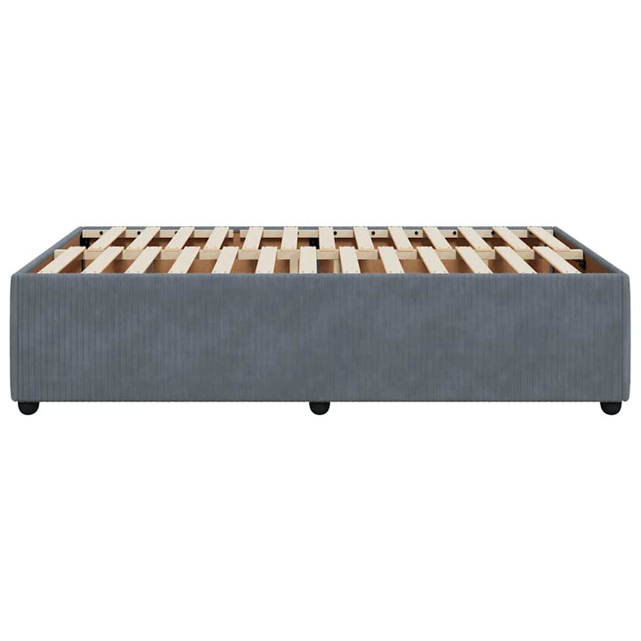sengeramme uden madras 120x190 cm fløjl enkeltseng mørkegrå