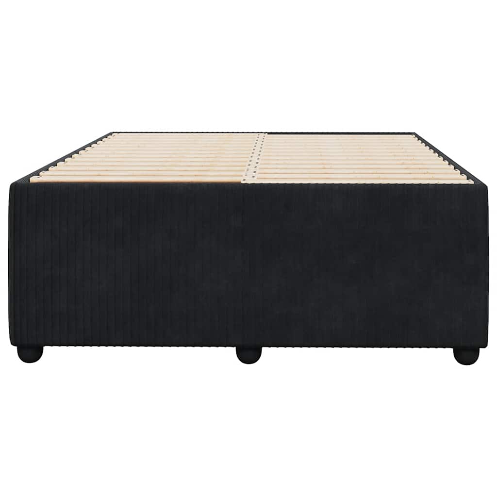 sengeramme uden madras 120x190 cm fløjl enkeltseng sort