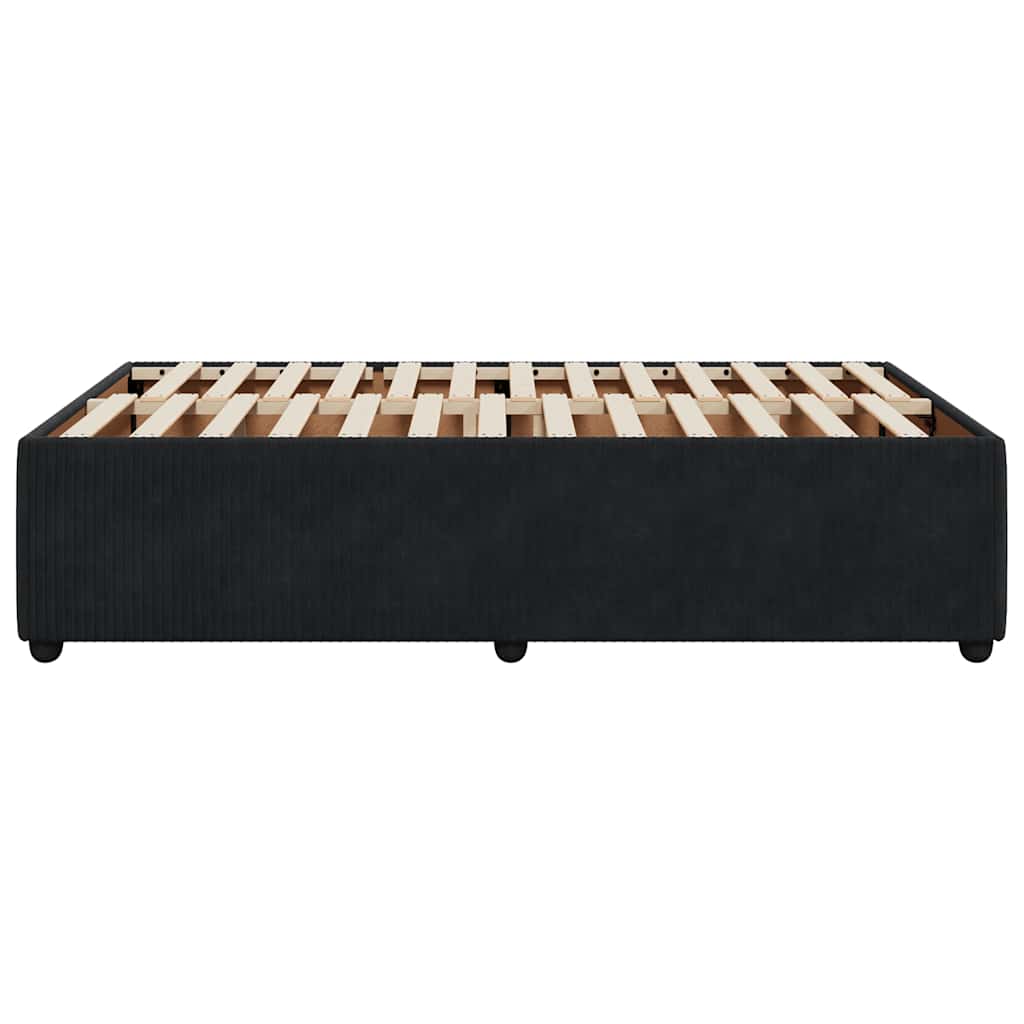 sengeramme uden madras 120x190 cm fløjl enkeltseng sort