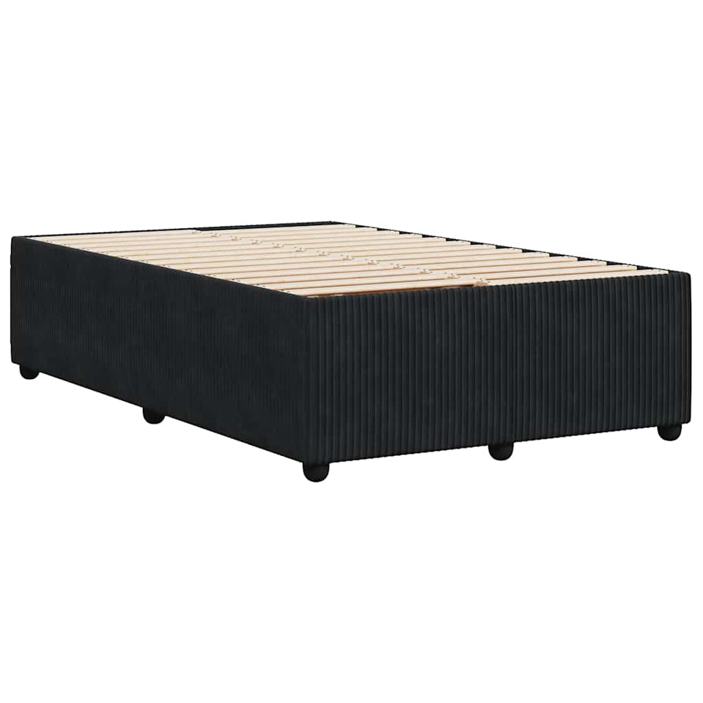 sengeramme uden madras 120x190 cm fløjl enkeltseng sort