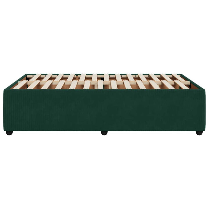 sengeramme uden madras 120x190 cm fløjl mørkegrøn