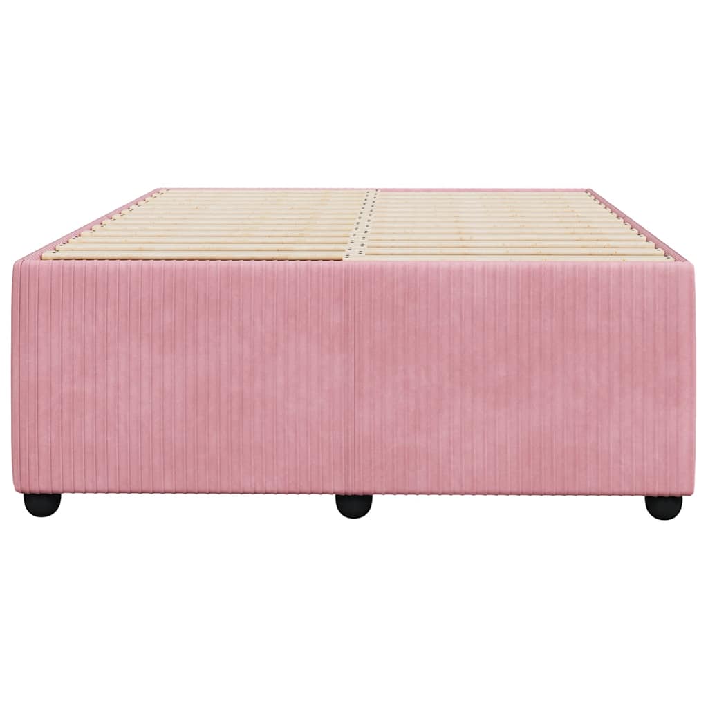 sengeramme uden madras 120x190 cm fløjl lyserød