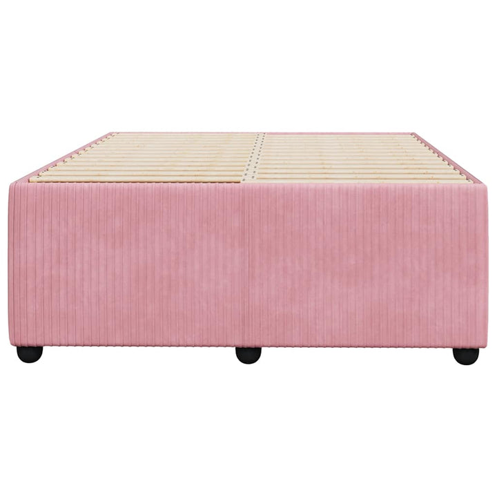 sengeramme uden madras 120x190 cm fløjl lyserød