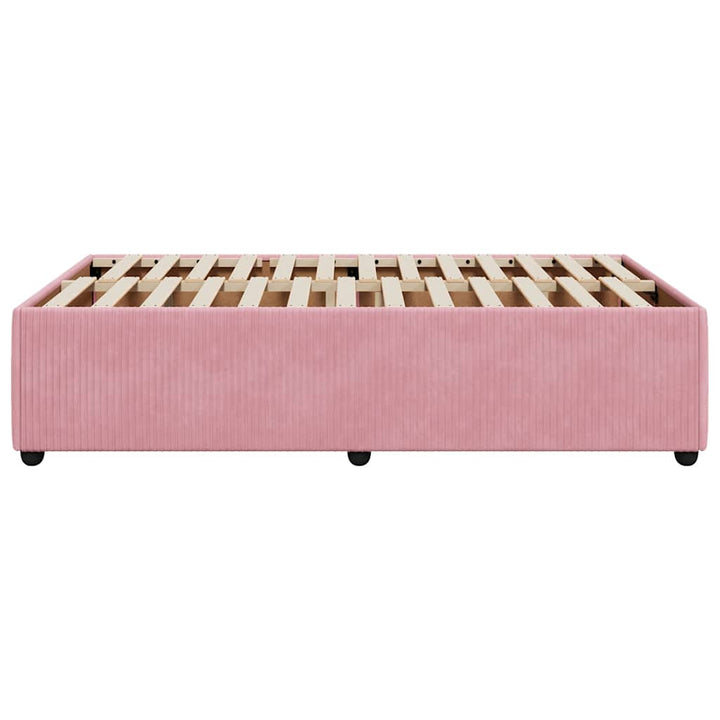 sengeramme uden madras 120x190 cm fløjl lyserød