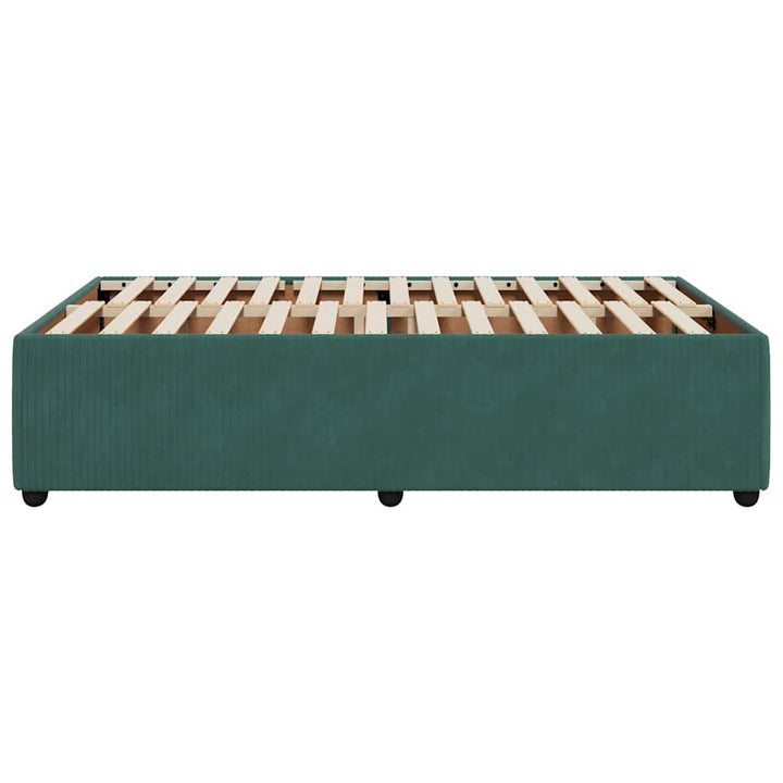 Sengeramme uden madras Mørkegrøn 120x200 cm Fløjl