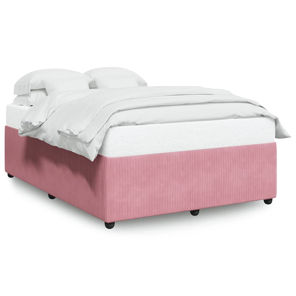 sengeramme 140x190 cm fløjl pink