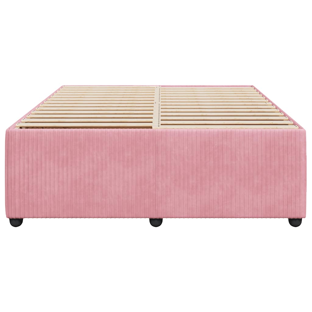 sengeramme 140x190 cm fløjl pink
