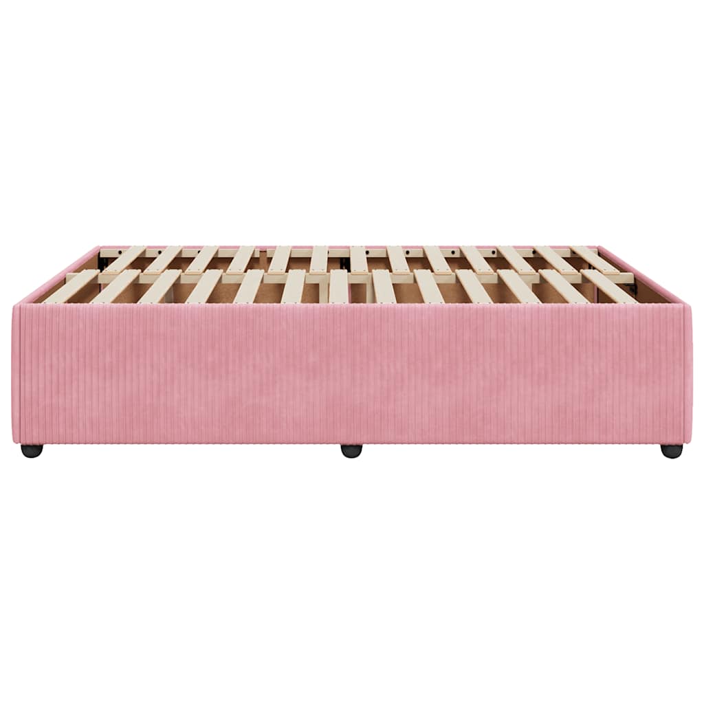 sengeramme 140x200 cm fløjl pink