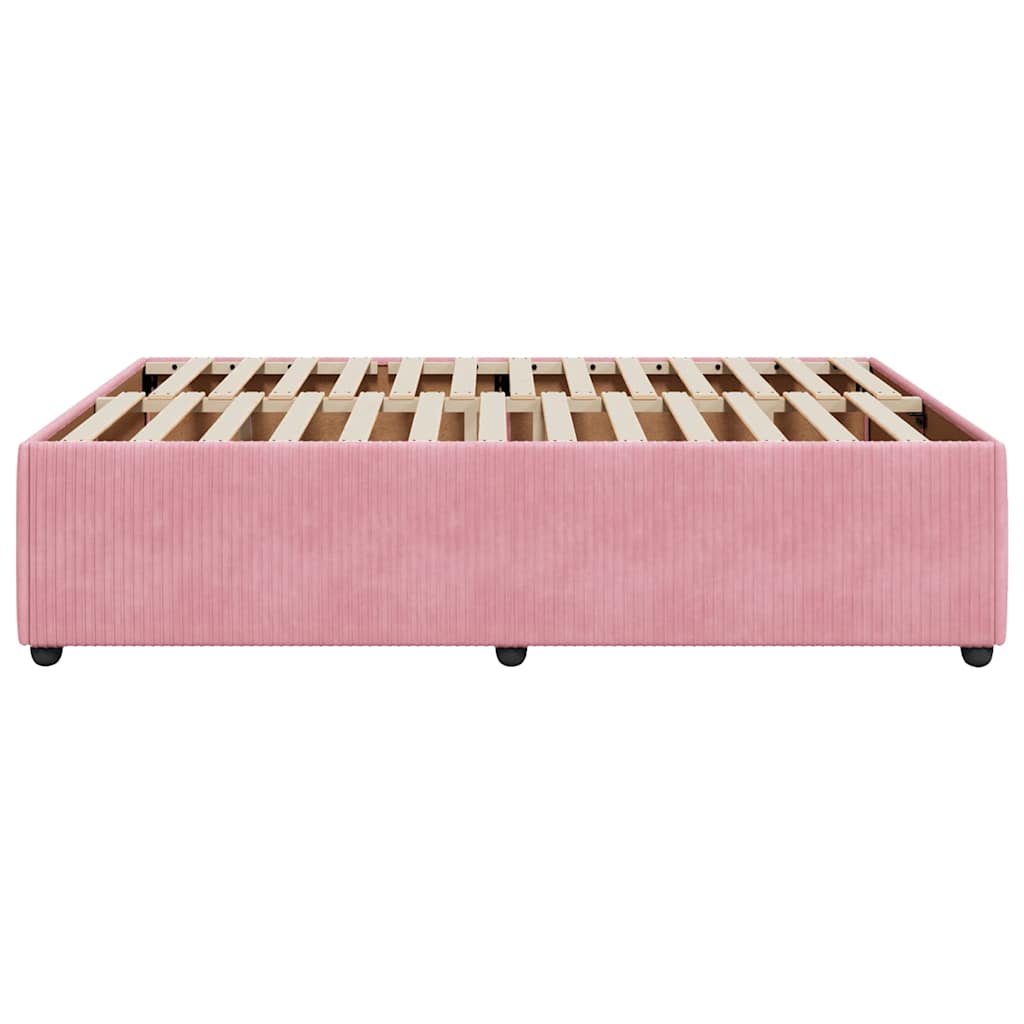 sengeramme 160x200 cm fløjl pink