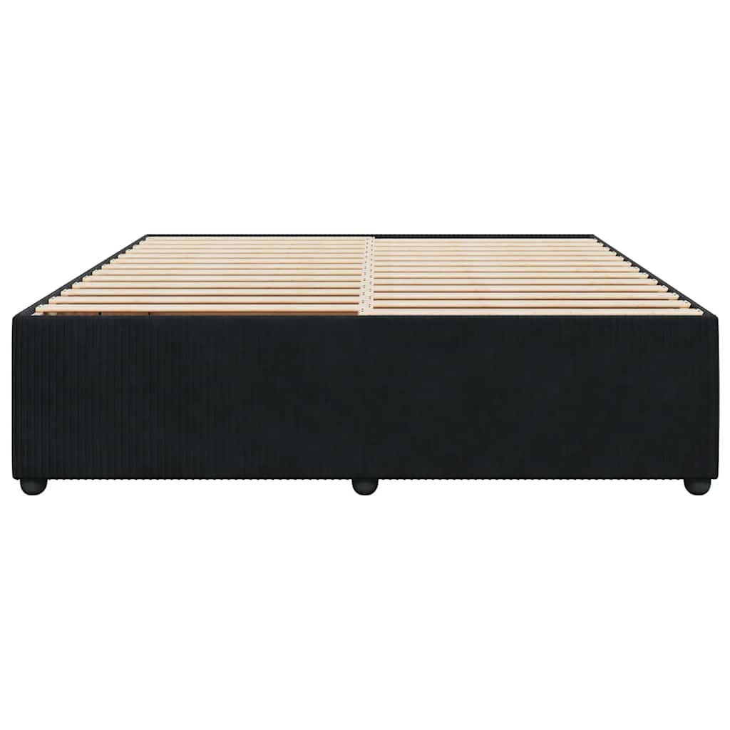 Sengeramme uden madras Sort 180x200 cm Fløjl