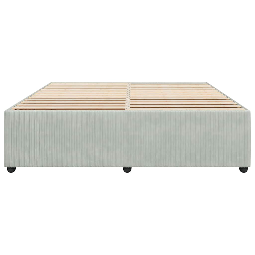 Sengeramme uden madras Lysegrå 200x200 cm Fløjl