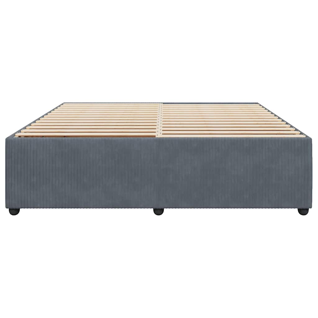 Sengeramme uden madras Mørkegrå 200x200 cm Fløjl