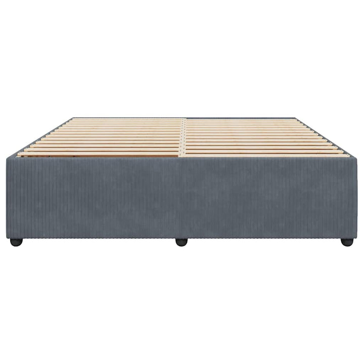 Sengeramme uden madras Mørkegrå 200x200 cm Fløjl