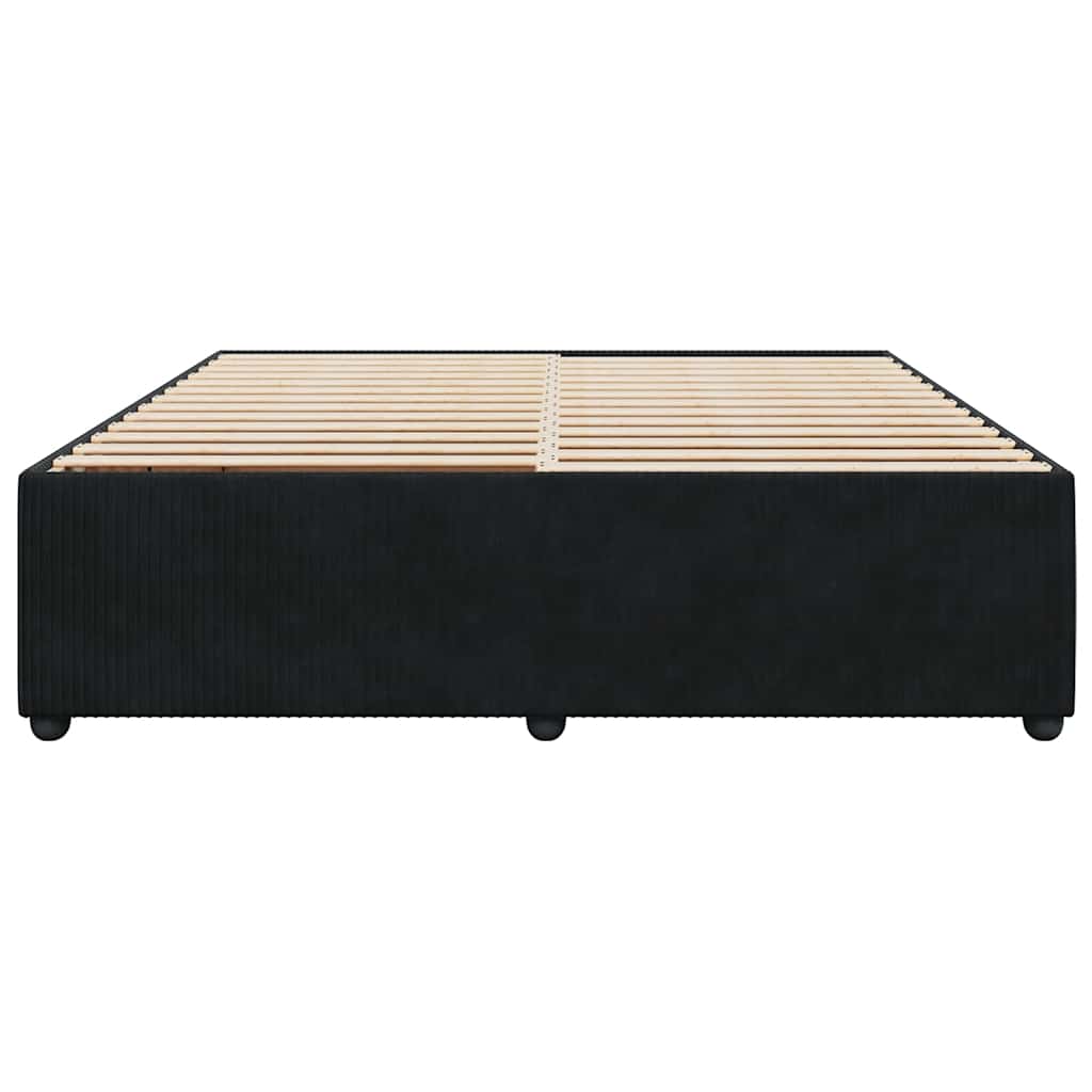 Sengeramme uden madras Sort 200x200 cm Fløjl