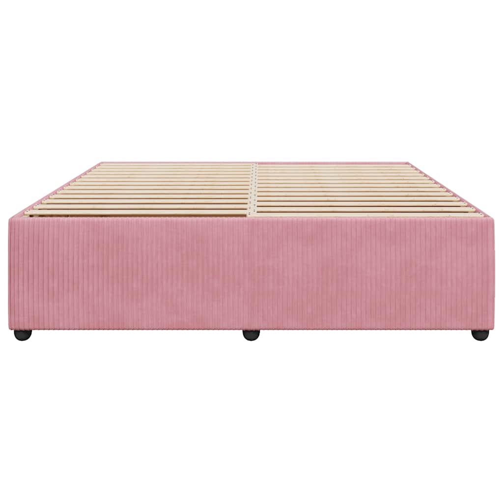 sengeramme 200x200 cm fløjl pink