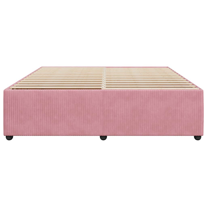 sengeramme 200x200 cm fløjl pink