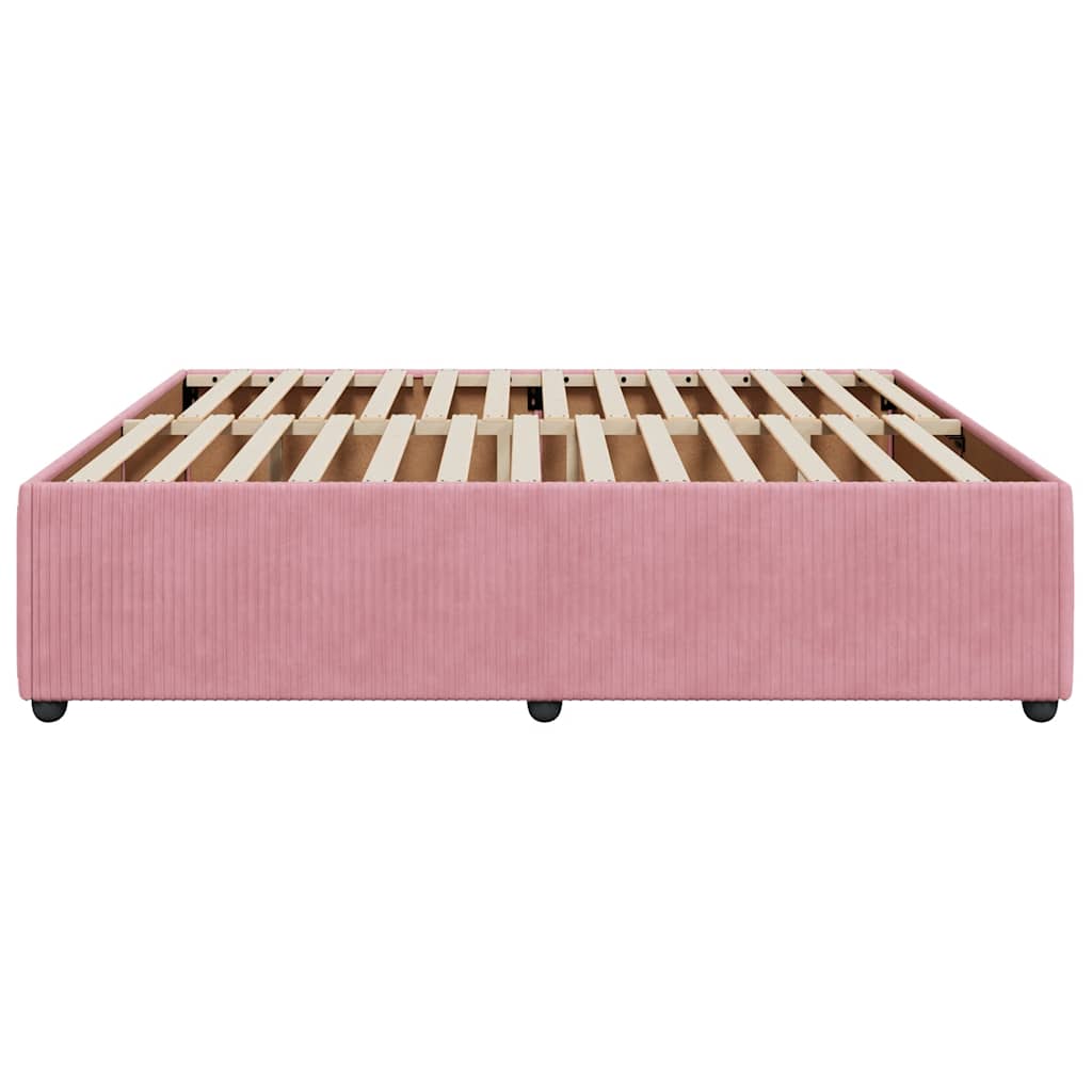 sengeramme 200x200 cm fløjl pink