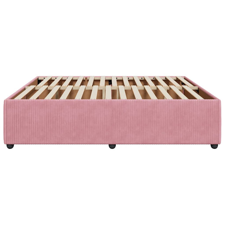 sengeramme 200x200 cm fløjl pink