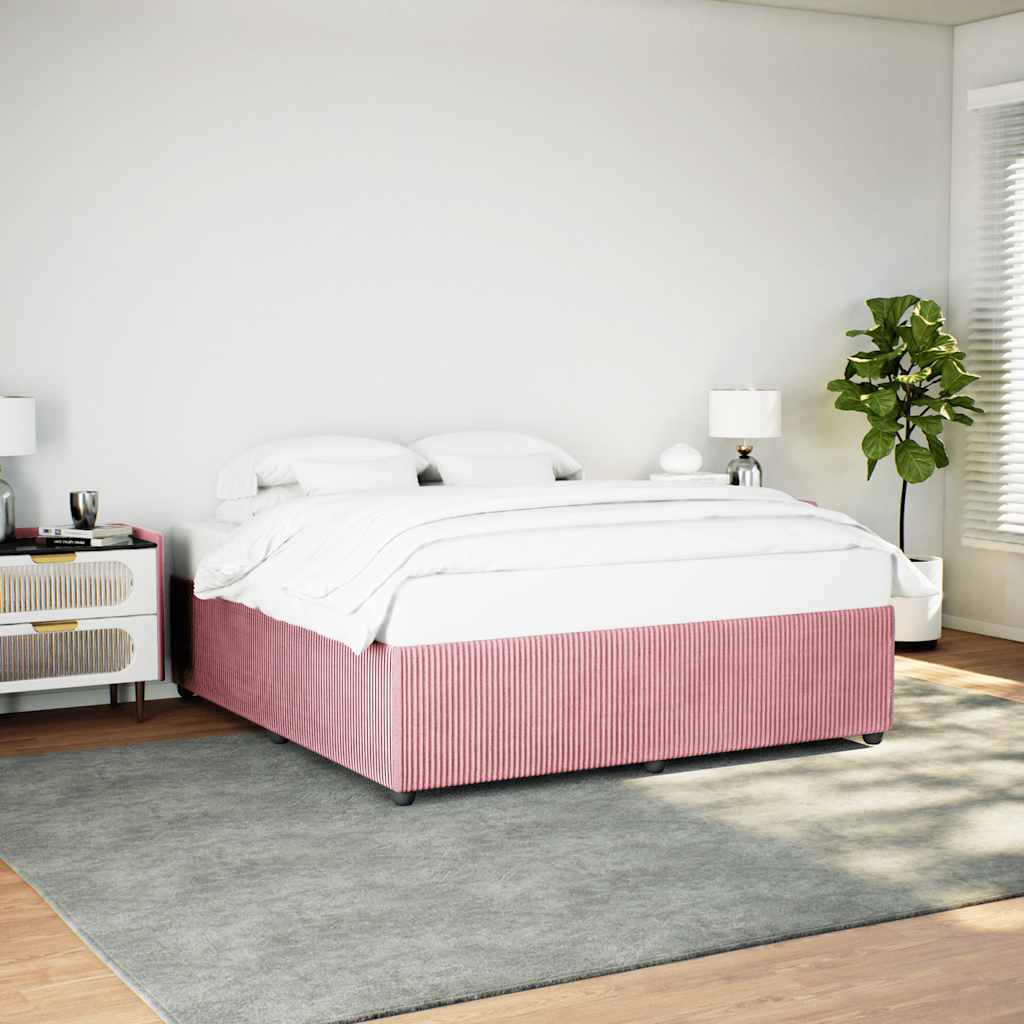 sengeramme 200x200 cm fløjl pink