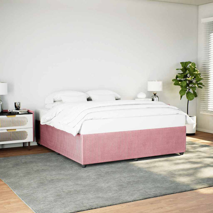 sengeramme 200x200 cm fløjl pink