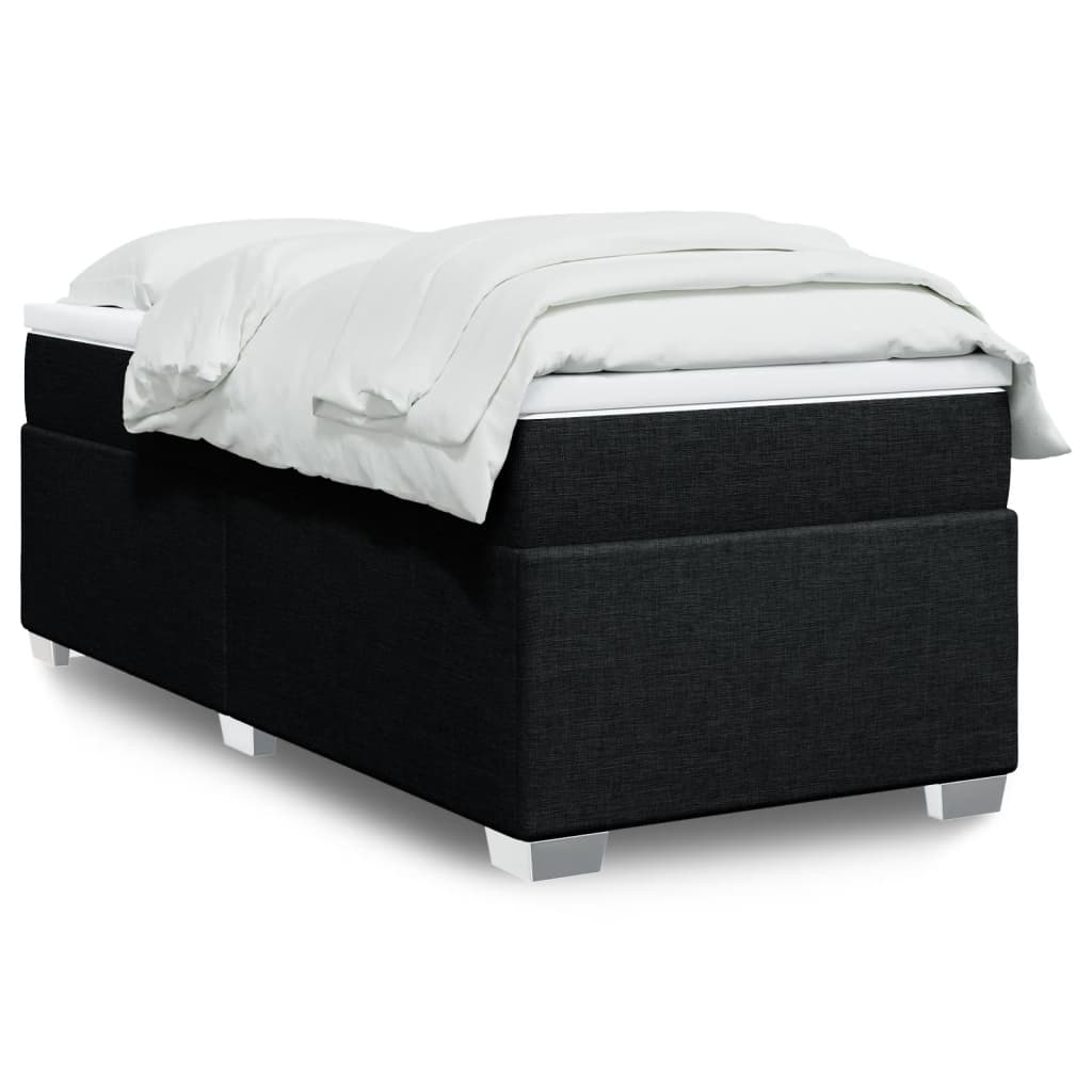 kontinentalseng med madras 90x200 cm stof sort