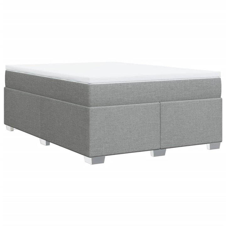 kontinentalseng med madras 140x190 cm stof lysegrå