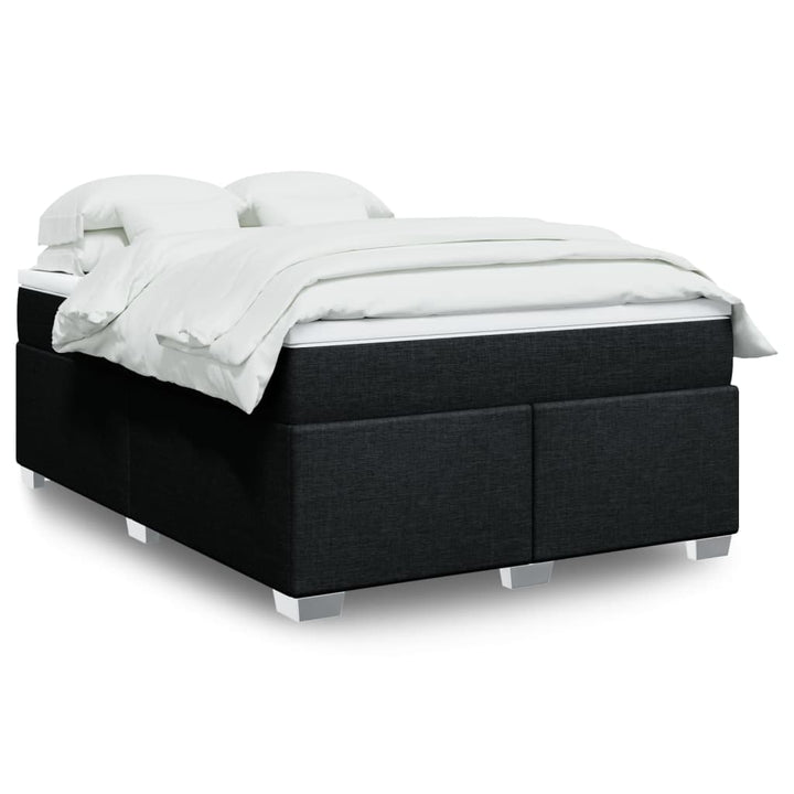 kontinentalseng med madras 140x190 cm stof sort