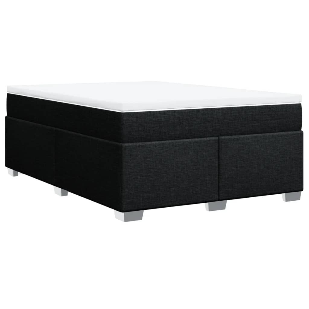 kontinentalseng med madras 140x200 cm stof sort