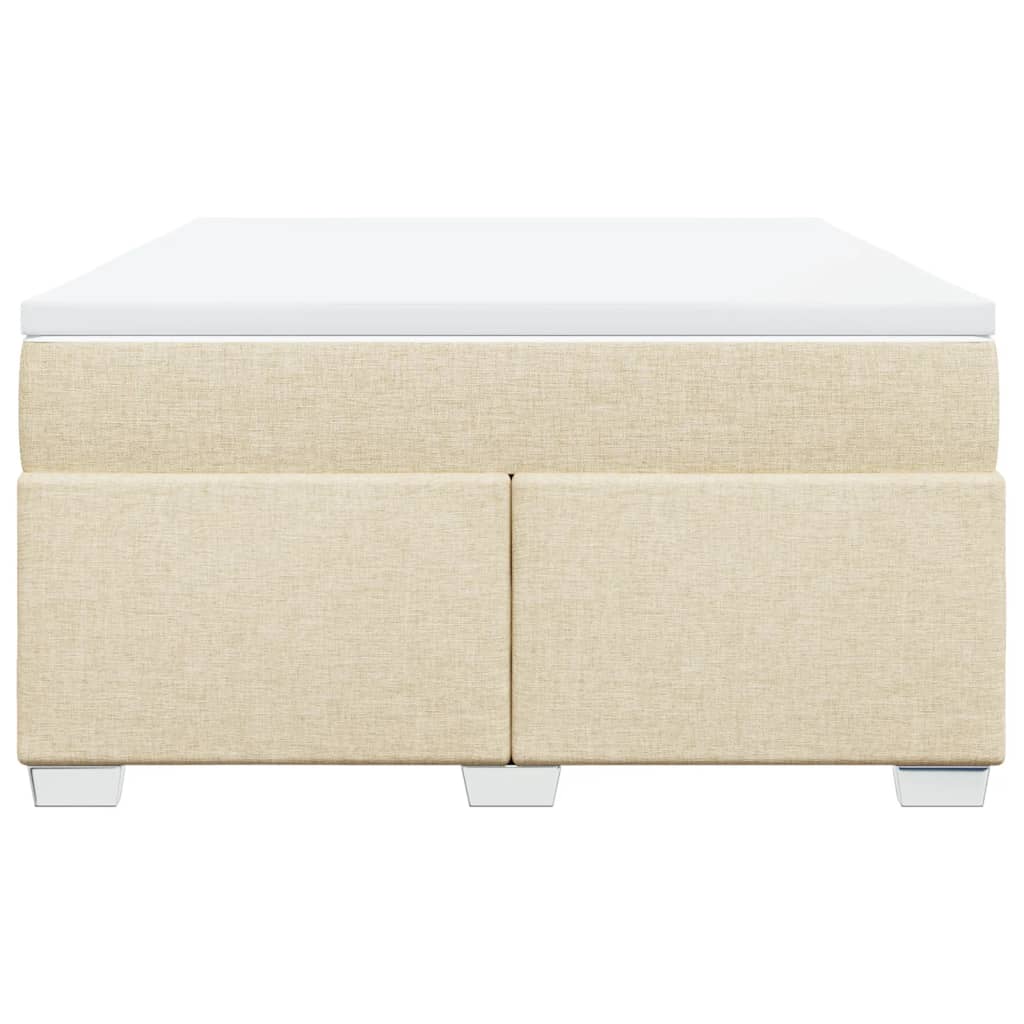 kontinentalseng med madras 140x200 cm stof cremefarvet