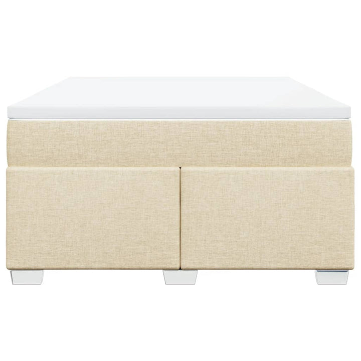 kontinentalseng med madras 140x200 cm stof cremefarvet