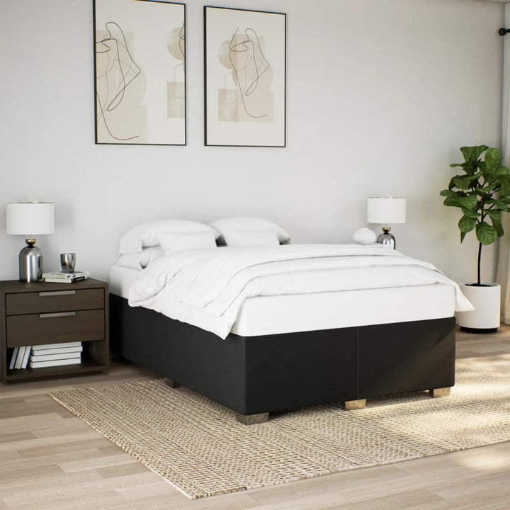 kontinentalseng med madras 160x200 cm stof sort