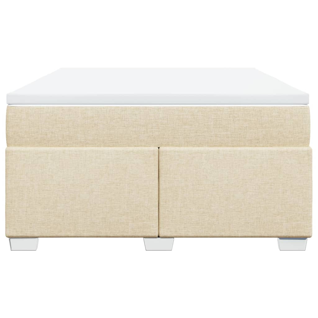 kontinentalseng med madras 160x200 cm stof cremefarvet