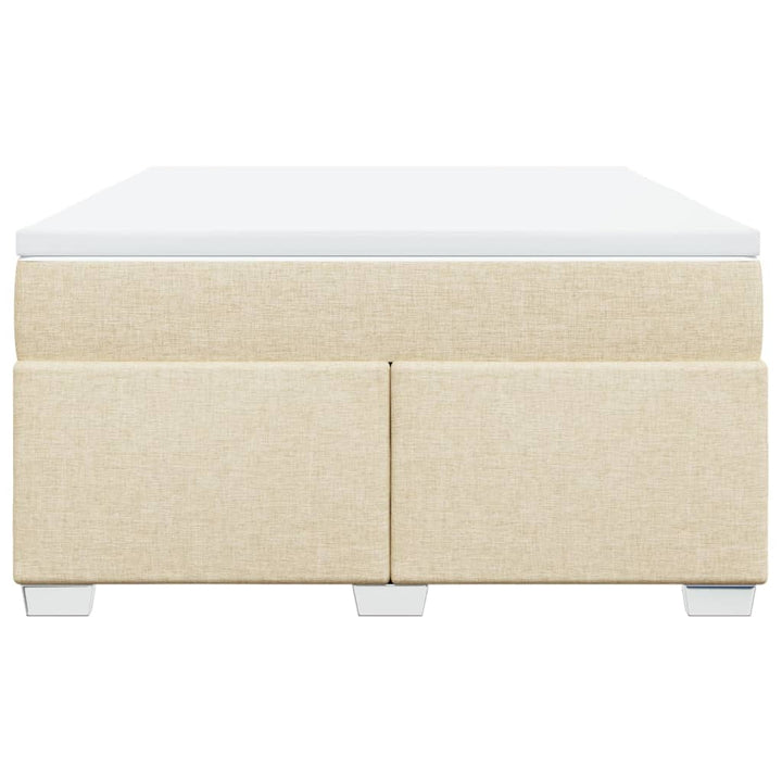 kontinentalseng med madras 160x200 cm stof cremefarvet