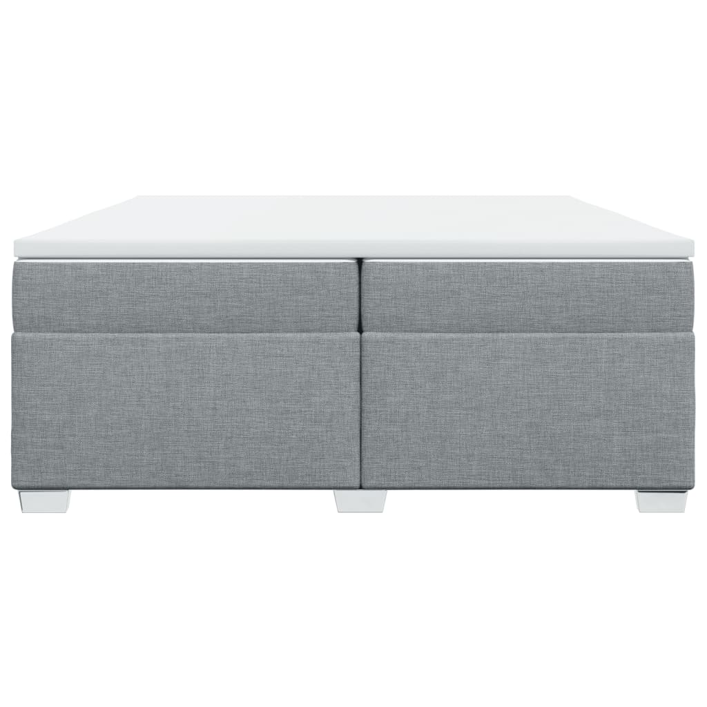 kontinentalseng med madras 200x200 cm stof lysegrå