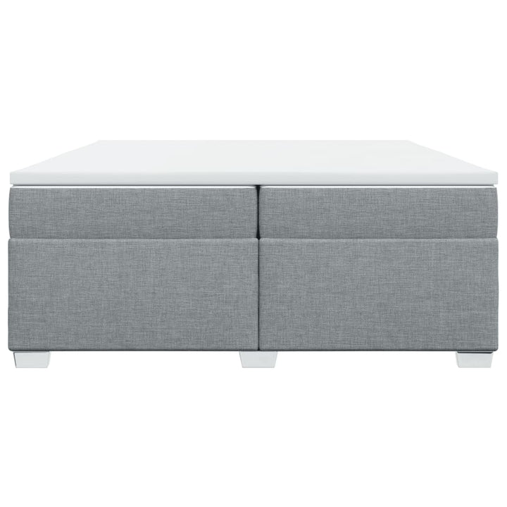 kontinentalseng med madras 200x200 cm stof lysegrå