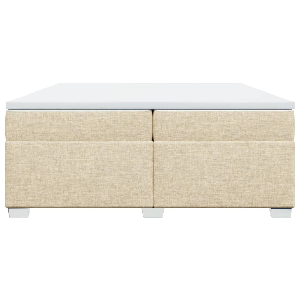 kontinentalseng med madras 200x200 cm stof cremefarvet