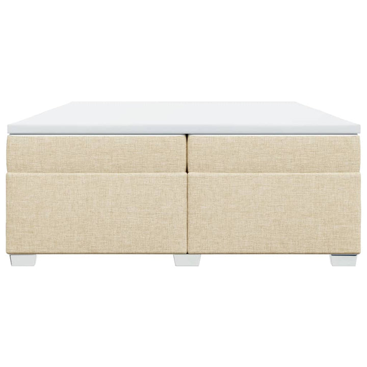 kontinentalseng med madras 200x200 cm stof cremefarvet