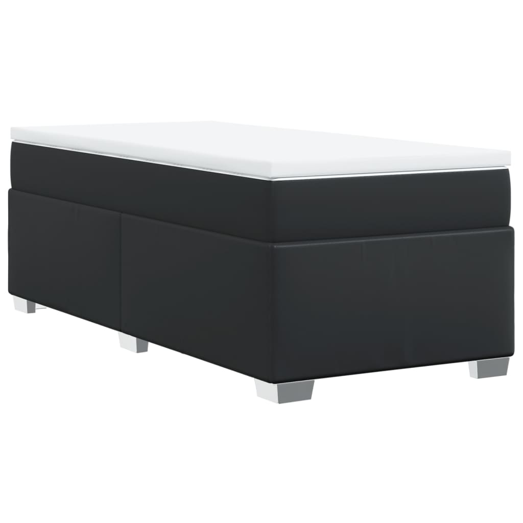 kontinentalseng med madras 80x200 cm kunstlæder sort