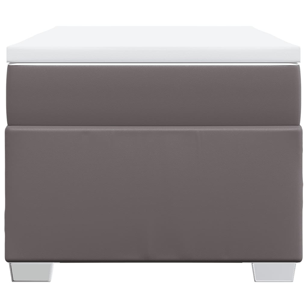 kontinentalseng med madras 80x200 cm kunstlæder grå