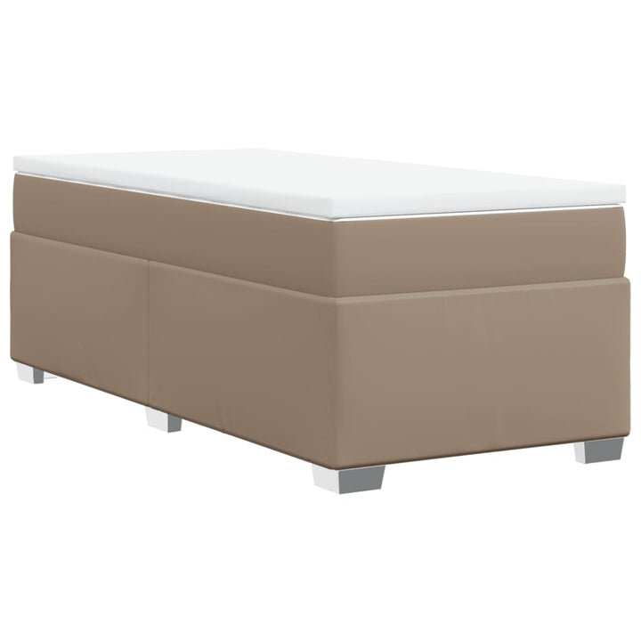kontinentalseng 80x200 cm kunstlæder cappuccinofarvet