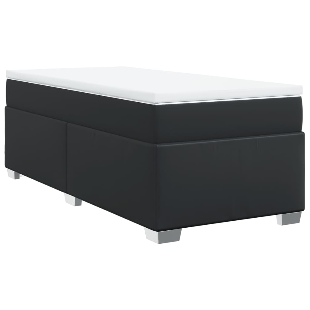 kontinentalseng med madras 90x190 cm kunstlæder sort