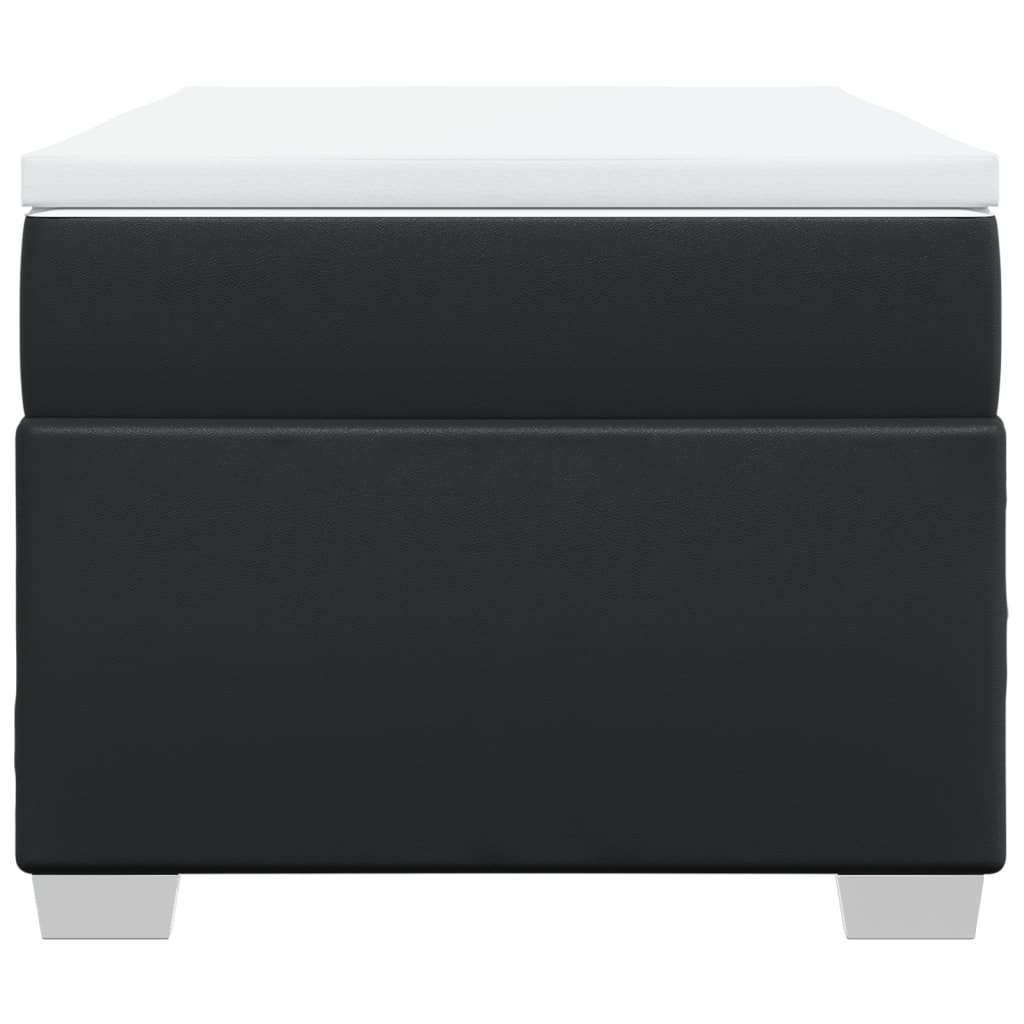 kontinentalseng med madras 90x190 cm kunstlæder sort