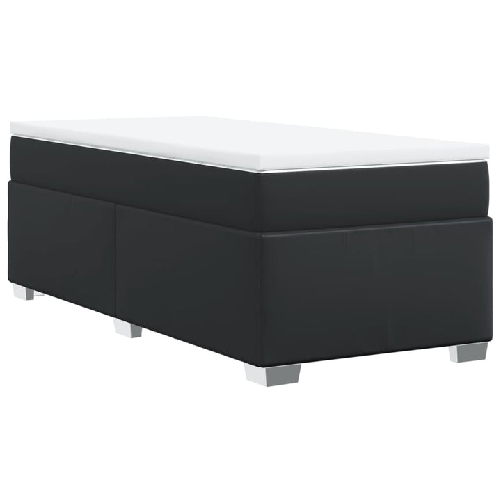 kontinentalseng med madras 90x190 cm kunstlæder sort