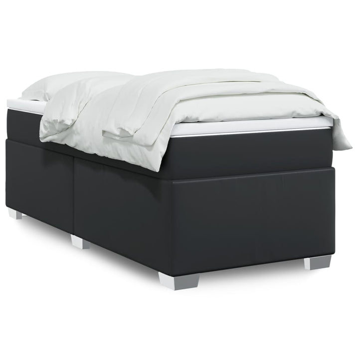 kontinentalseng med madras 90x190 cm kunstlæder sort
